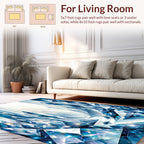 Geometric Crystal Landscape Blue Rug