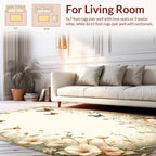 Whimsical Butterflies Floral Swirls Rug