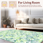 Green Lace Floral Patterned Design Rug