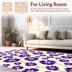 Ornate Purple Floral Pattern Rug