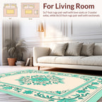 Ornate Floral Border Medallion Design Rug