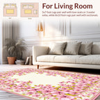 Pink Blossom Vine Border Rug