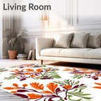 Autumnal Scarlet Foliage Cluster Rug