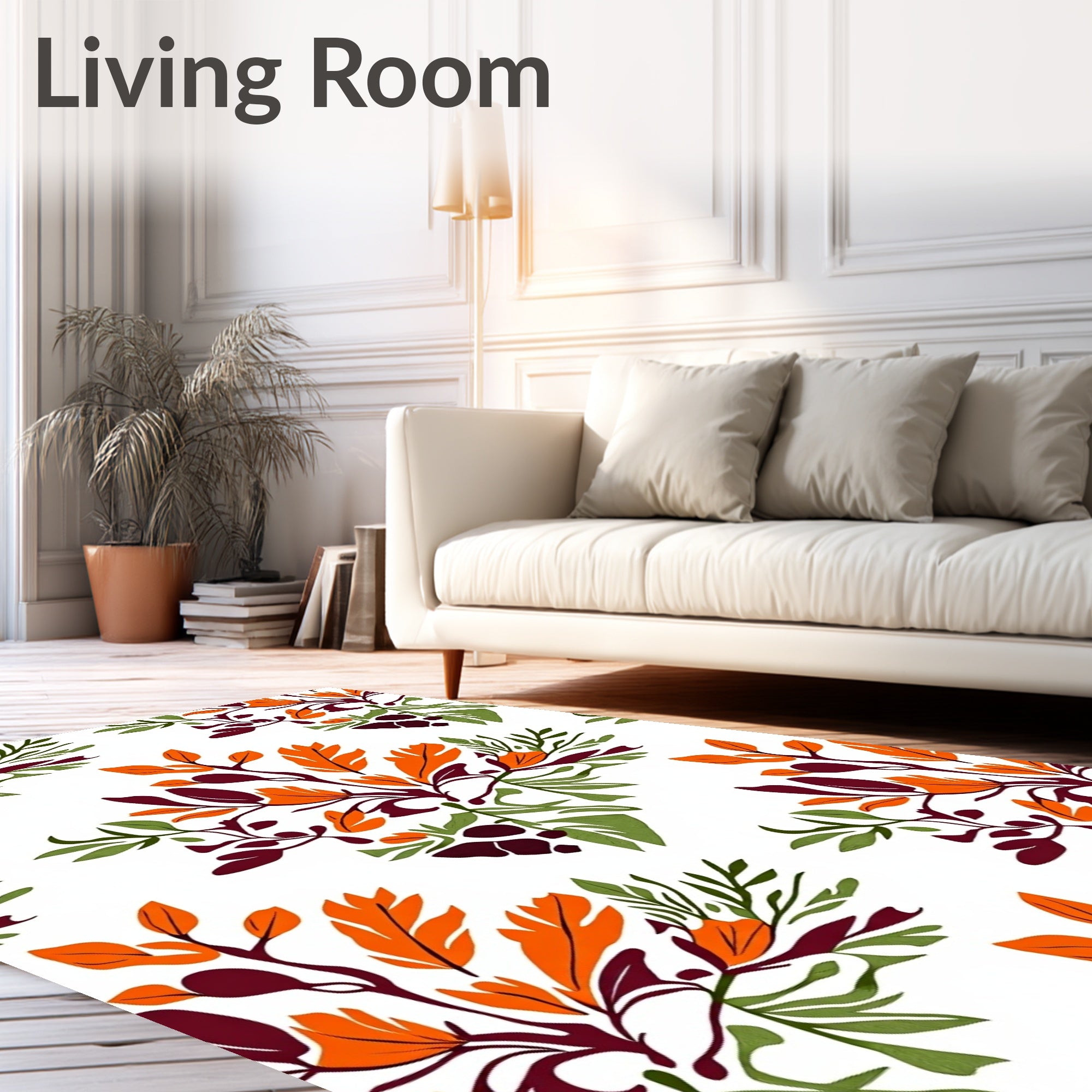 Autumnal Scarlet Foliage Cluster Rug
