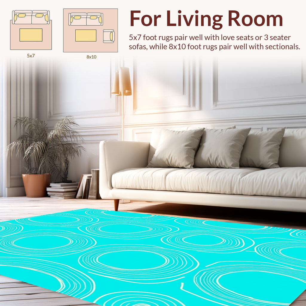 Abstract Circular Outline Pattern Rug