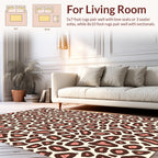 Pink Brown Spots Animal Print Rug