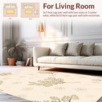 Delicate Floral and Leaf Pattern Rug