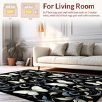 Whimsical Butterfly Floral Vine Ornament Rug