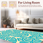 Abstract Blue Stripe Pattern Rug
