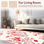 Delicate Red Floral Vine Pattern Rug
