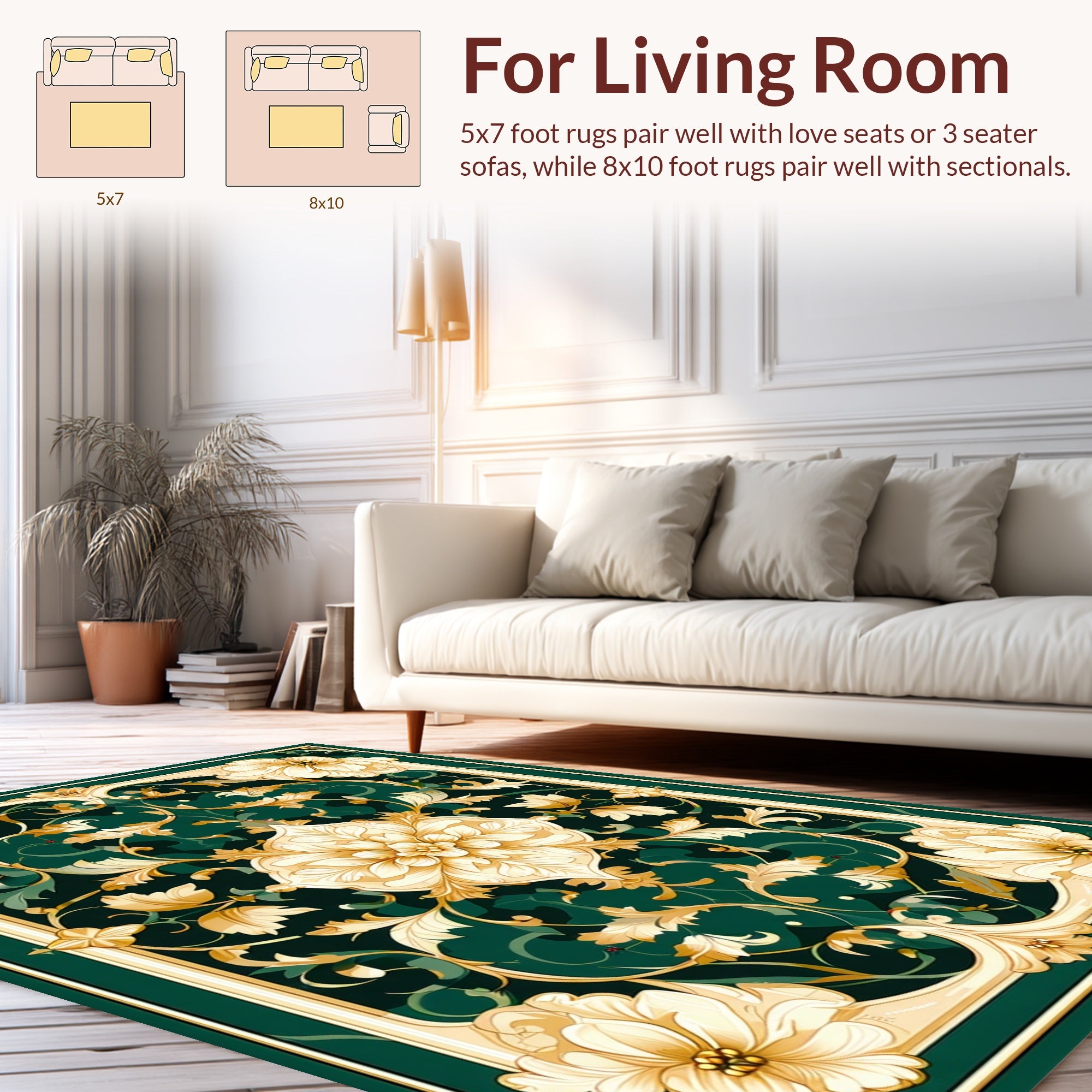 Ornate Floral Pattern Rug