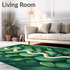 Serpentine Jungle Botanical Abstract Art Rug