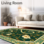 Serpentine Floral Botanical Art Nouveau Rug