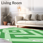 Emerald Green Layered Diamond Rug