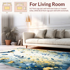 Blue And Yellow Floral Insect Design Rug