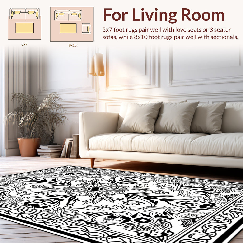 Intricate Floral And Creature Pattern Rug