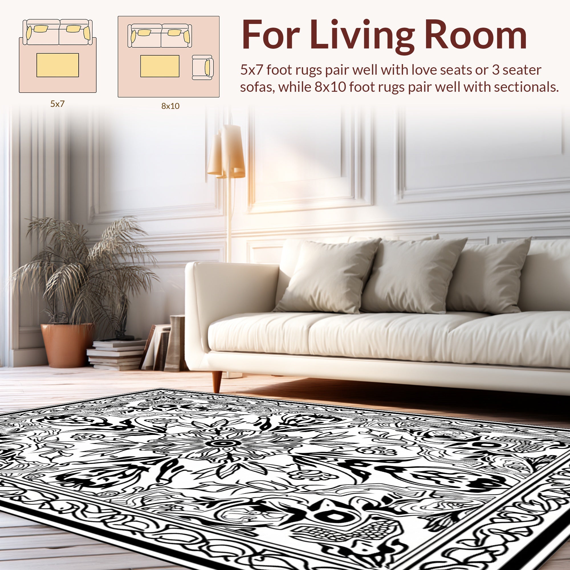 Intricate Floral And Creature Pattern Rug