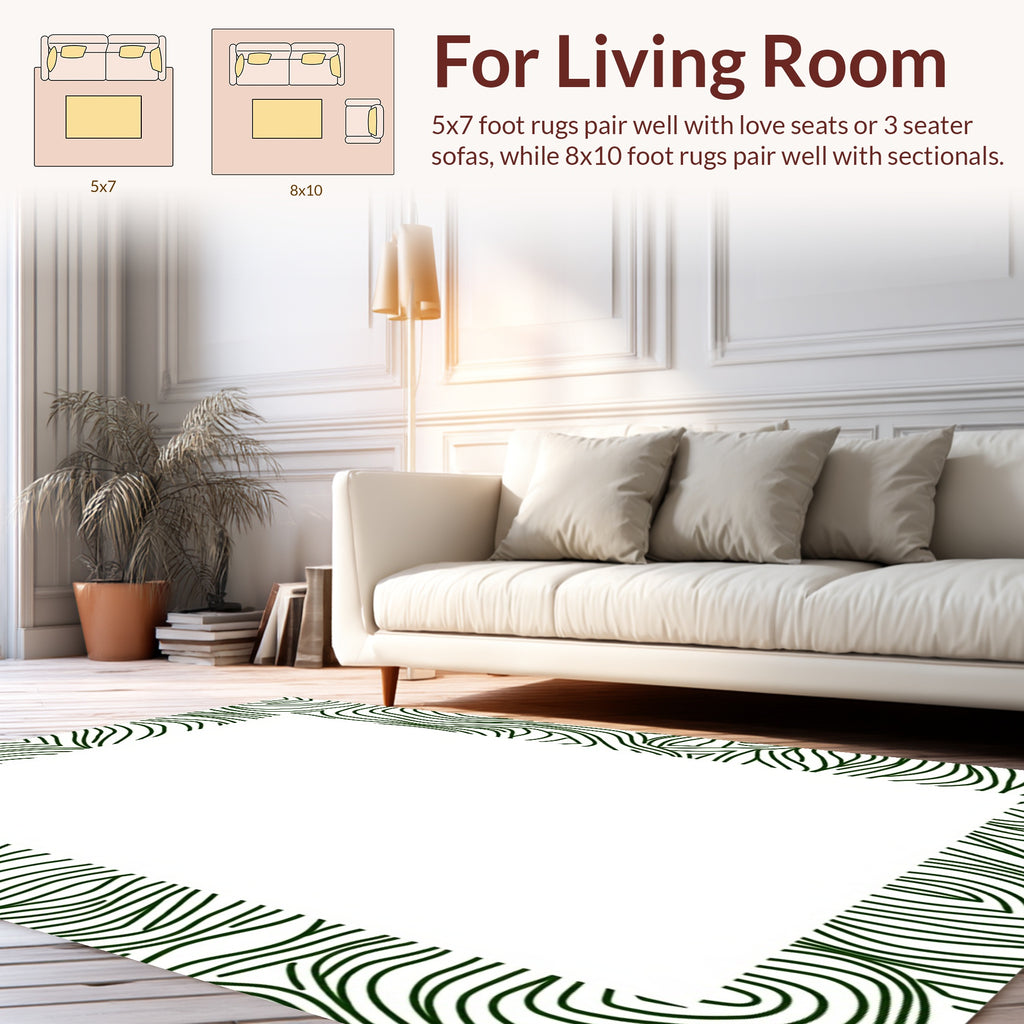 Organic Swirl Botanical Line Art Rug