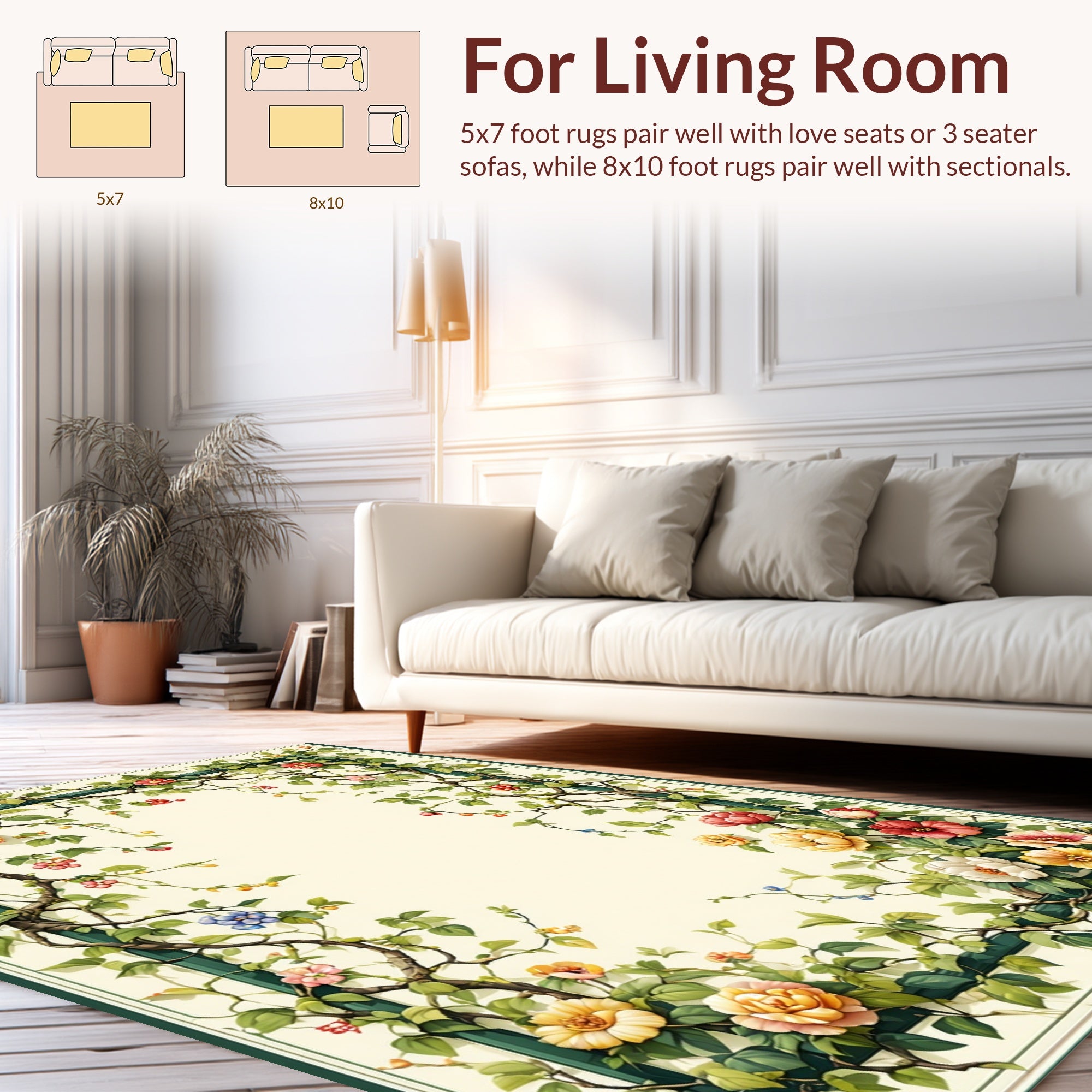 Vining Floral Botanical Garden Rug