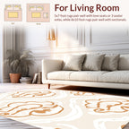 Abstract Floral Lines On Cream Rug