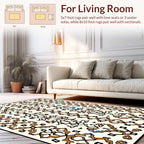 Brown Black Intricate Scrollwork Design Rug