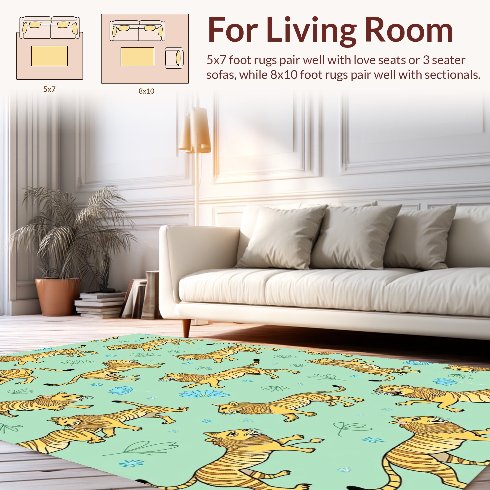 Exotic Tiger Blossom Pattern Rug