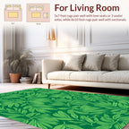 Vibrant Green Leafy Pattern Rug