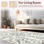 Elegant Swirl Floral Pattern Rug