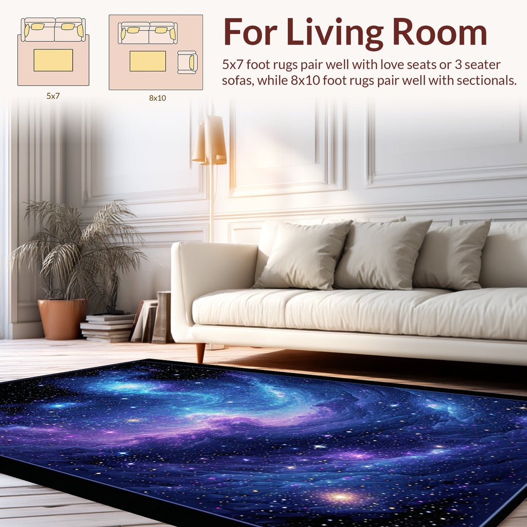 Cosmic Nebula With Starry Sky Rug