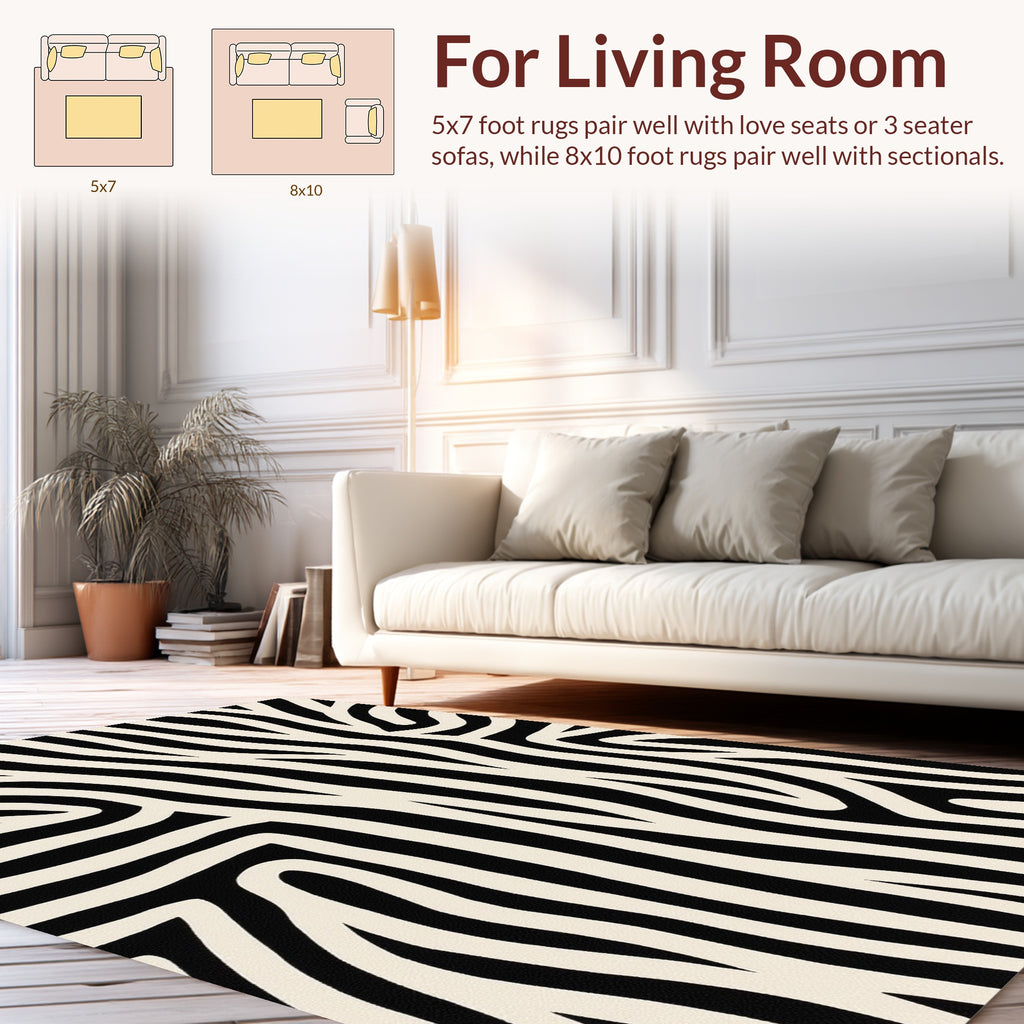 Bold Black and White Stripes Rug