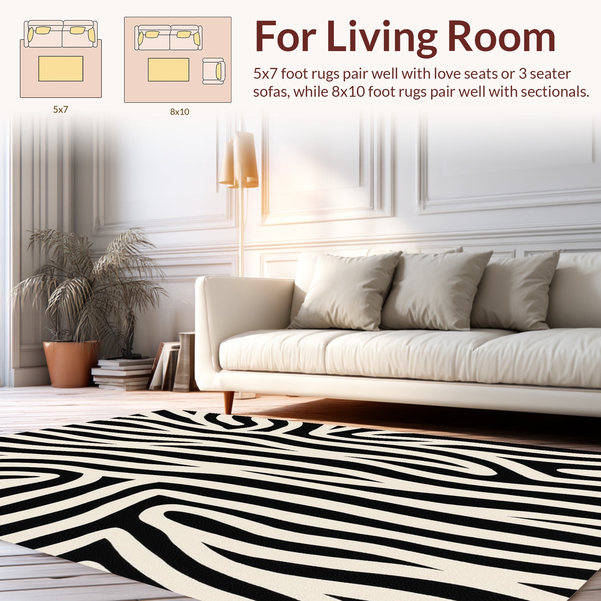 Bold Black and White Stripes Rug