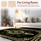 Emerald Floral Mandala Art Rug