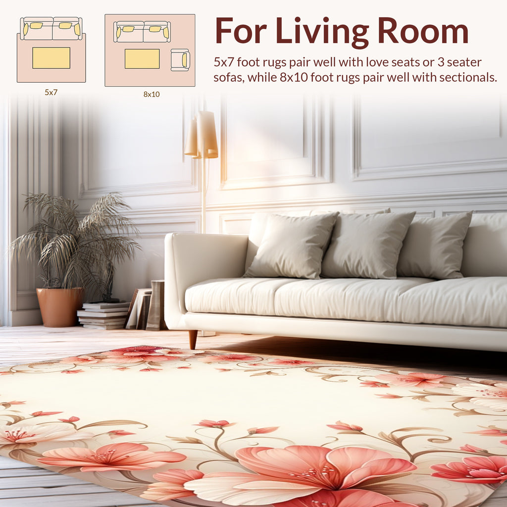 Floral Swirl Warm Tone Accent Rug