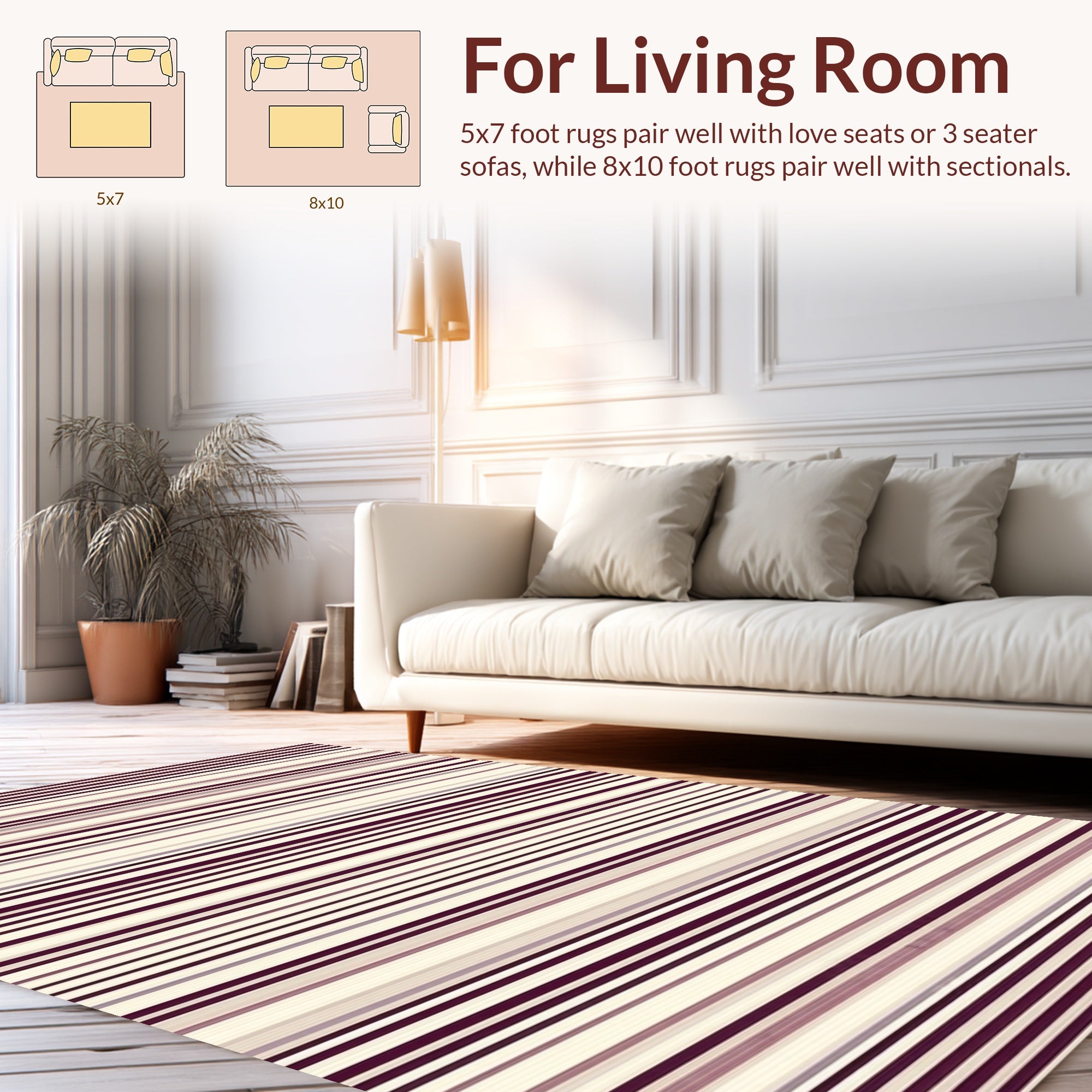 Bold Striped Modern Design Rug