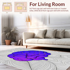 Abstract Brain Pattern With Gold Lines Rug