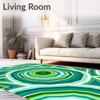 Emerald Green Agate Concentric Rings Rug