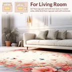 Whimsical Butterflies Floral Garden Design Rug