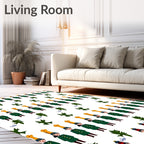 Soldiers and Green Leaves Repeating Pattern Rug