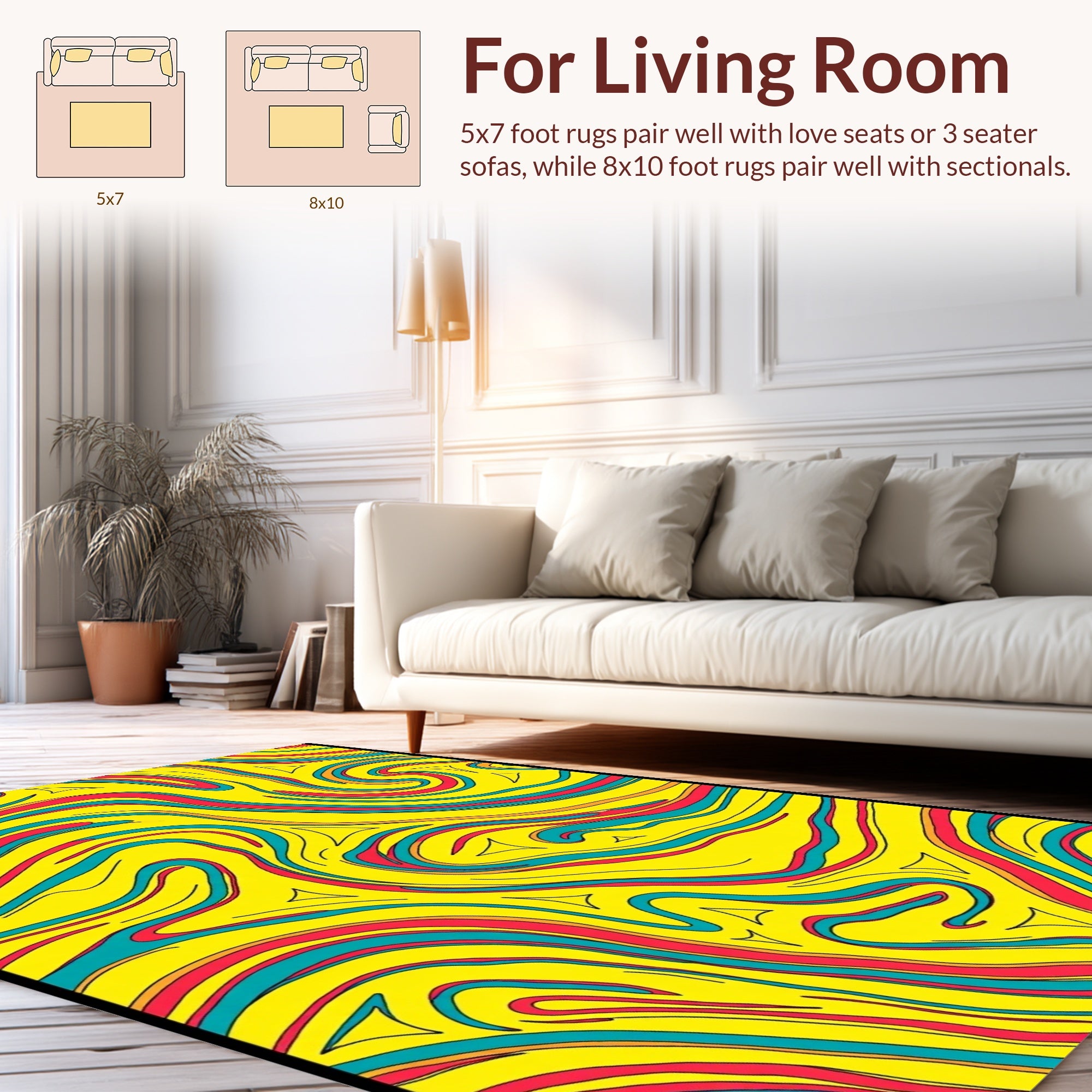Vibrant Swirl Pattern Rug