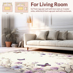 Whimsical Floral Butterfly Meadow Design Rug