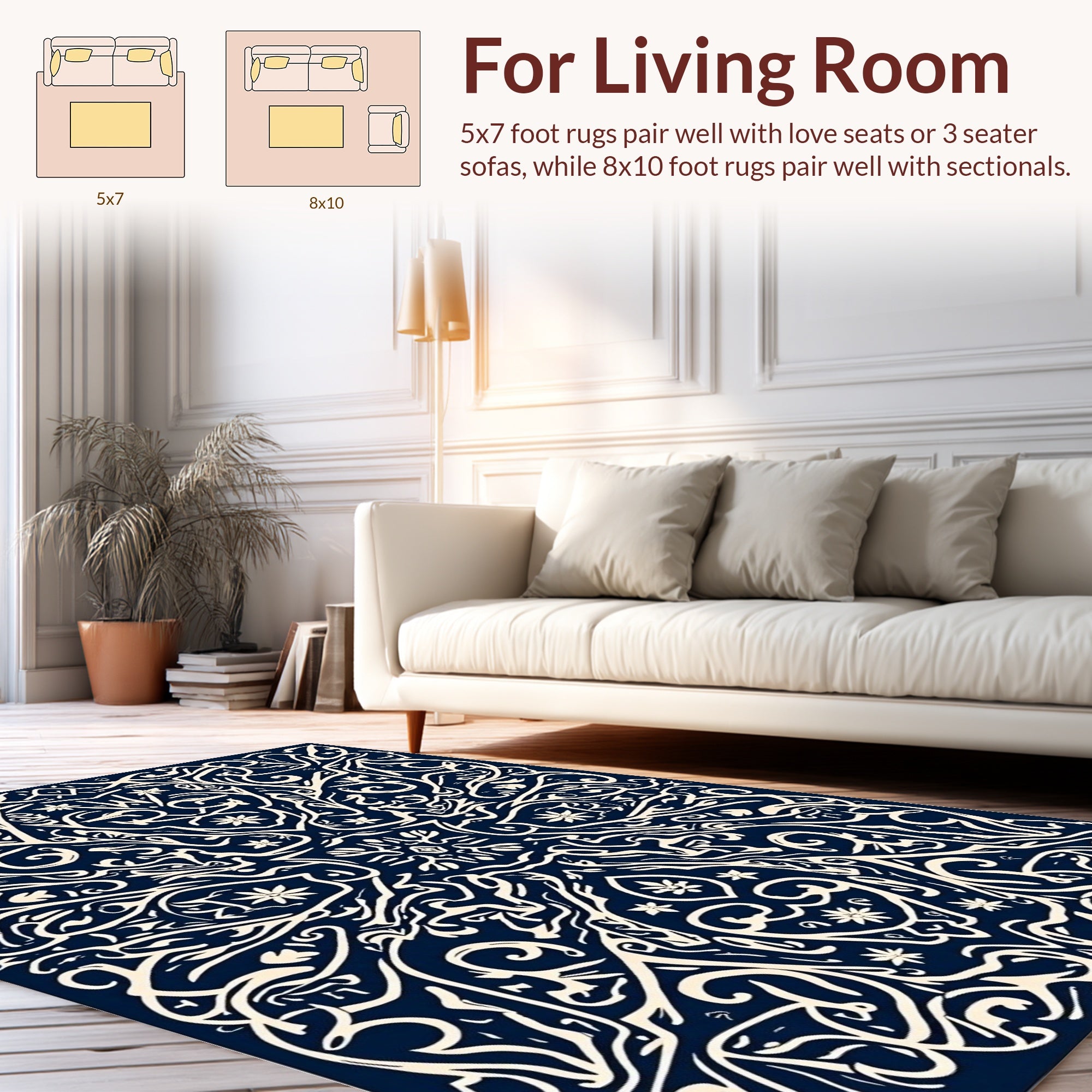 Intricate Floral Symmetry Rug