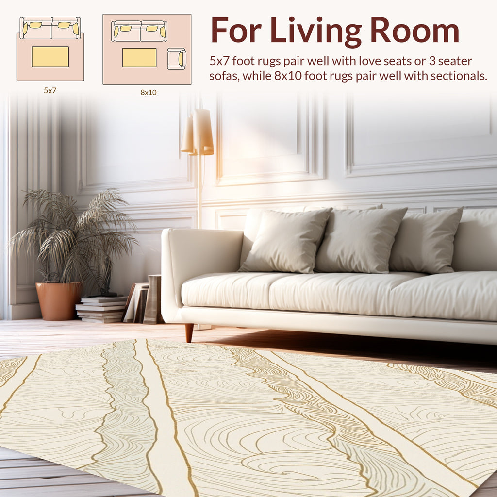 Abstract Wavy Diagonal Stripe Design Rug