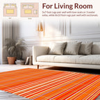 Orange Red Stripe Pattern Rug