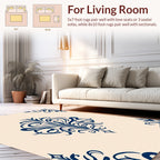 Classic Blue Damask Ornament Rug