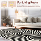 Bold Black White Animal Print Rug