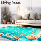 Undersea Life Wave Pattern Rug