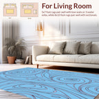 Whimsical Swirls Abstract Blue Pattern Rug
