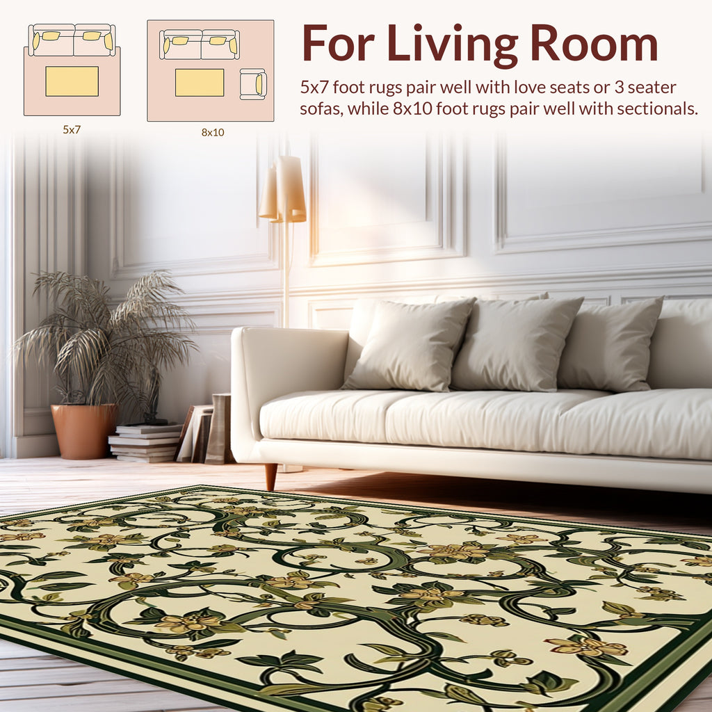 Art Nouveau Floral Vine Pattern Rug