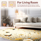 Whimsical Nature Scene With Bees Butterflies Rug