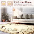 Vintage Floral Butterfly Scrollwork Design Rug